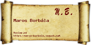 Maros Borbála névjegykártya